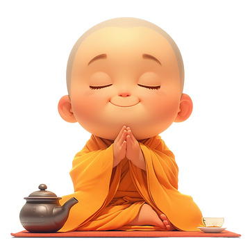 茶文化禅喝茶的打坐小和尚