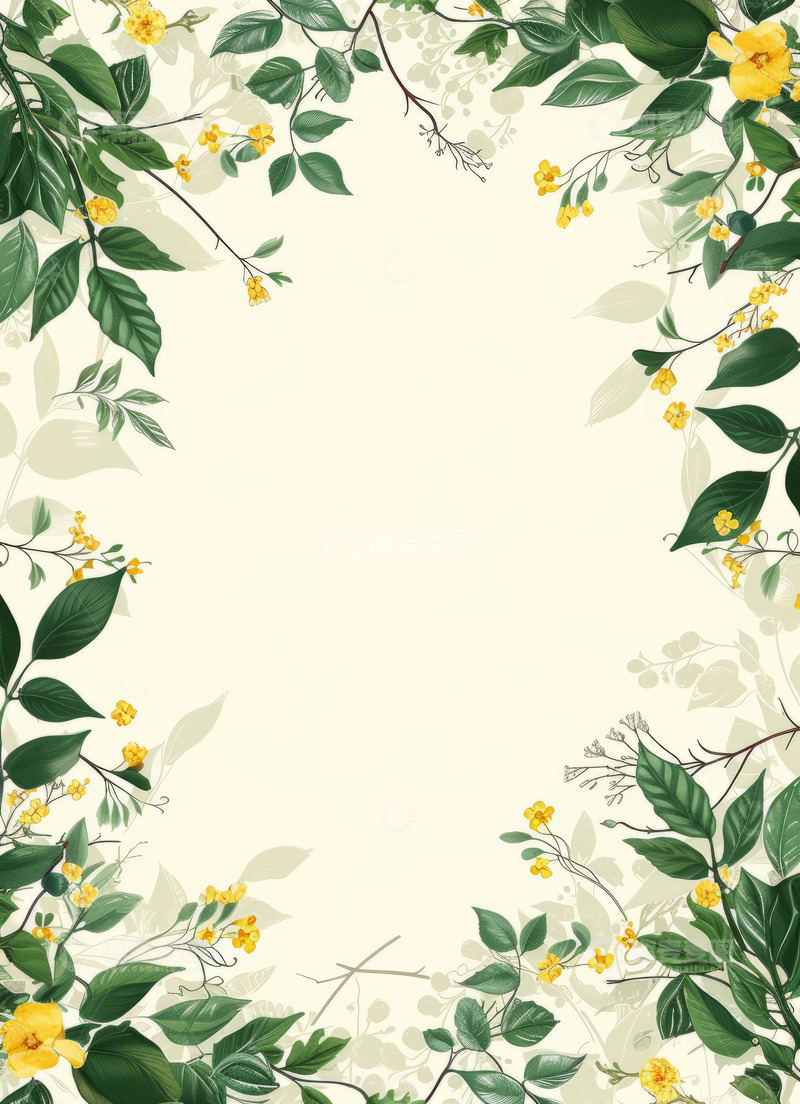 高清大图下载【趣麦麦图】小清新花框简约海报背景