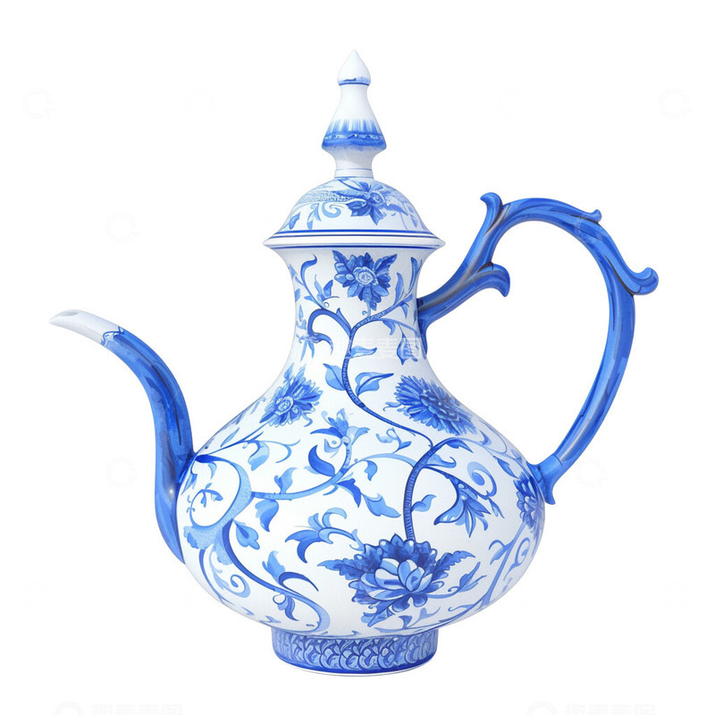 高清大图下载【趣麦麦图】青花瓷瓷器酒壶茶壶