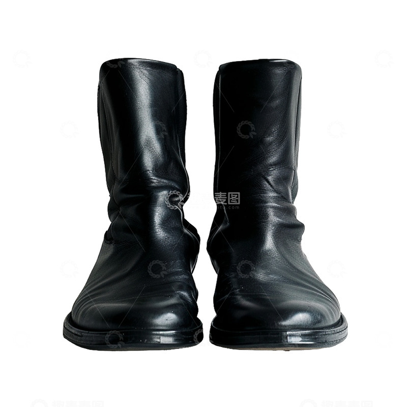 高清大图下载【趣麦麦图】一双男士黑色皮靴