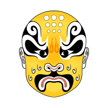黄色京剧脸谱凶猛宇文成都