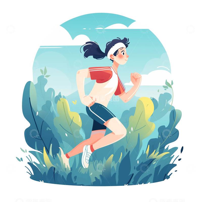 高清大图下载【趣麦麦图】青春活力美少女锻炼元素
