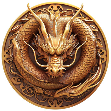 中国龙徽章卡通金属