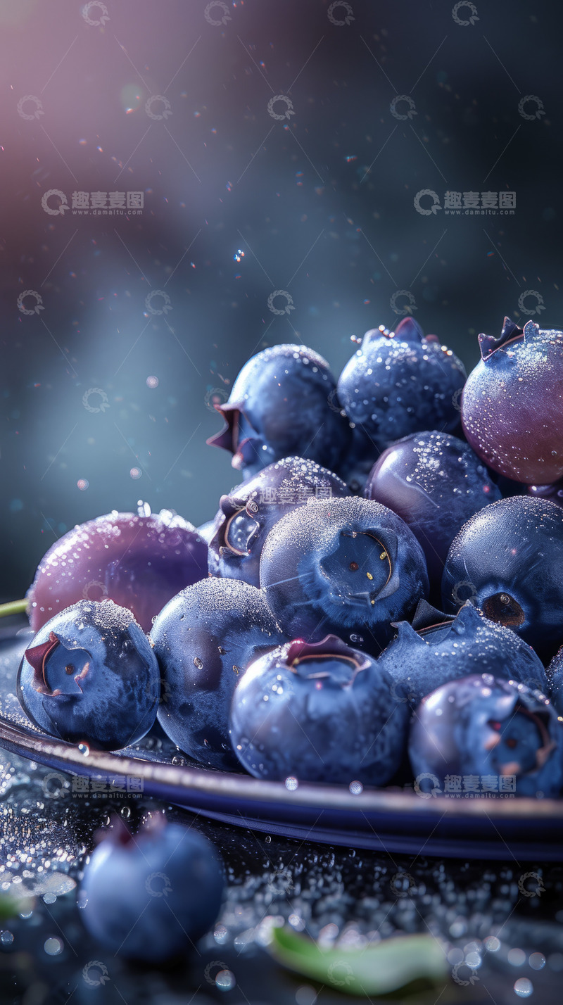 高清大图下载【趣麦麦图】成堆蓝莓水果