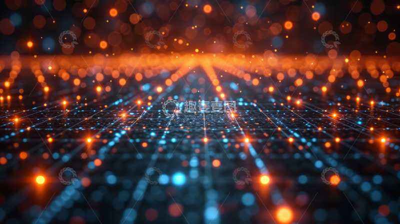 高清大图下载【趣麦麦图】炫彩科技光线展板装饰背景