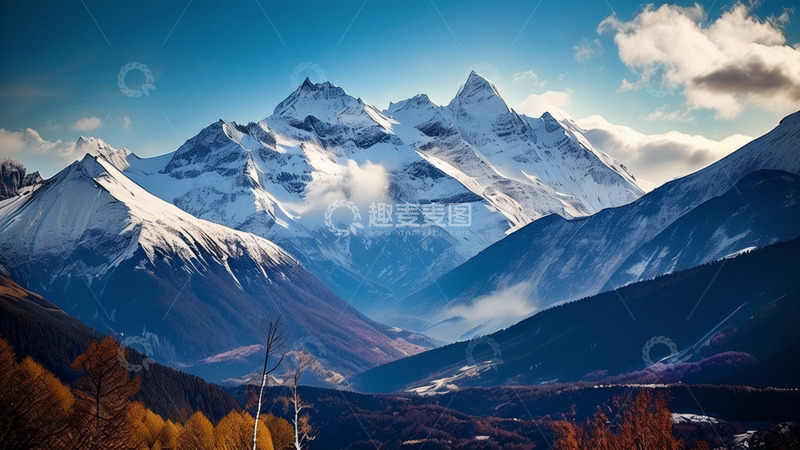 高清大图下载【趣麦麦图】雪山白雪皑皑摄影真实