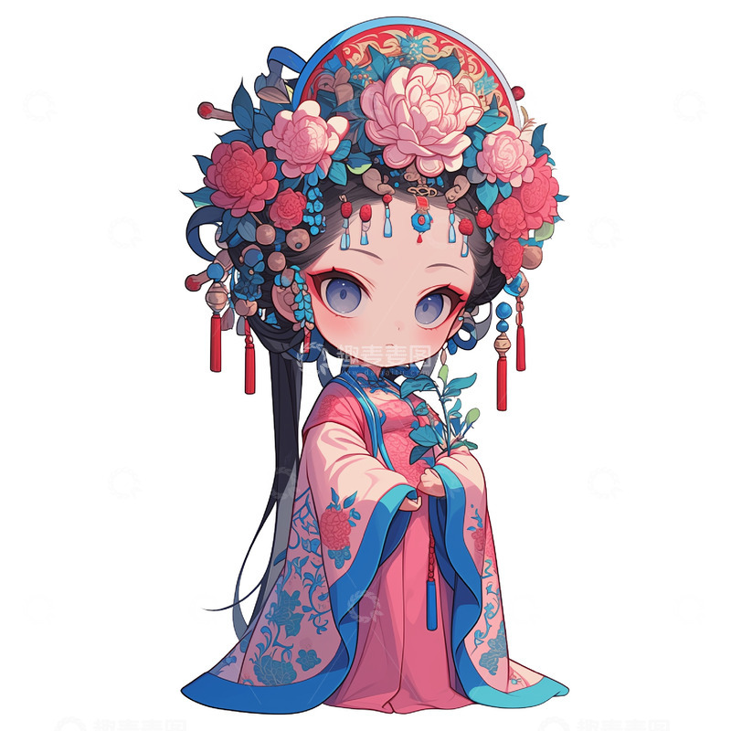 高清大图下载【趣麦麦图】卡通中式戏曲人物