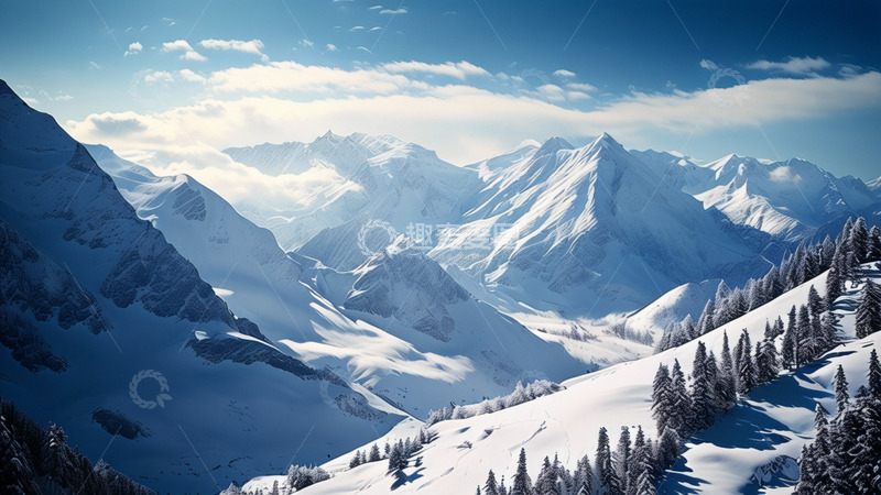 高清大图下载【趣麦麦图】真实雪山白雪皑皑摄影