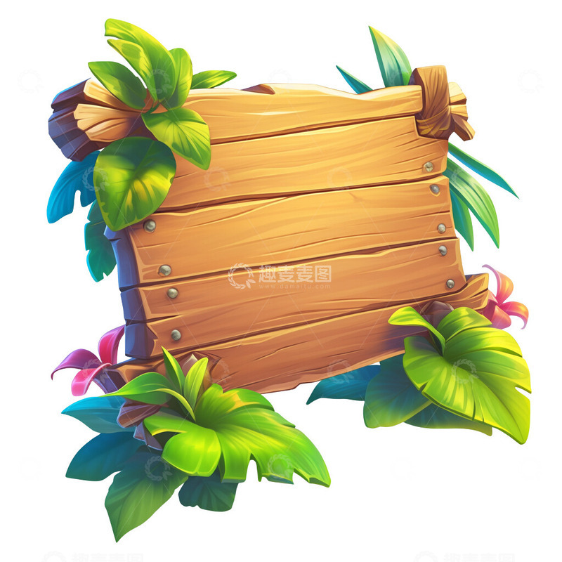 高清大图下载【趣麦麦图】路牌展示牌卡通植物