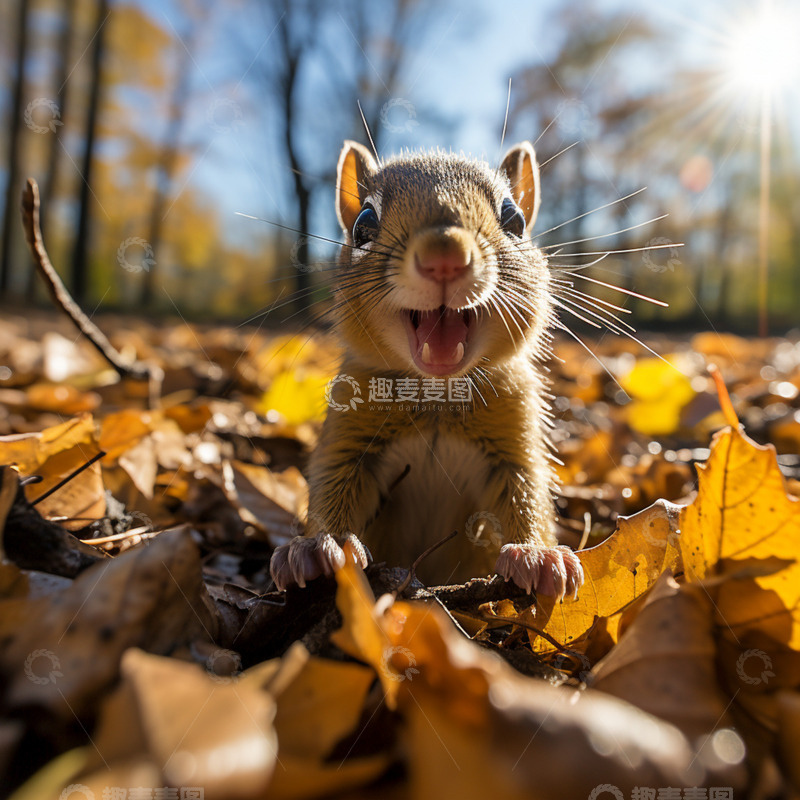 高清大图下载【趣麦麦图】丰收硕果森林松鼠