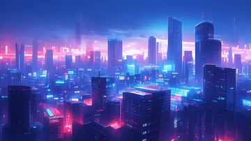 未来科技赛博朋克城市背景