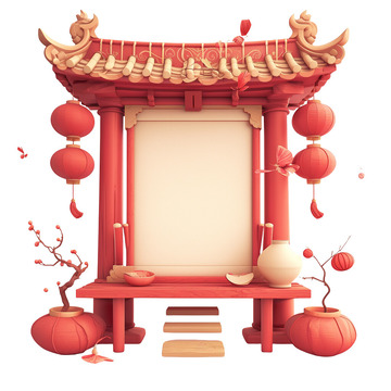 中式公告牌榜单中国风红梅