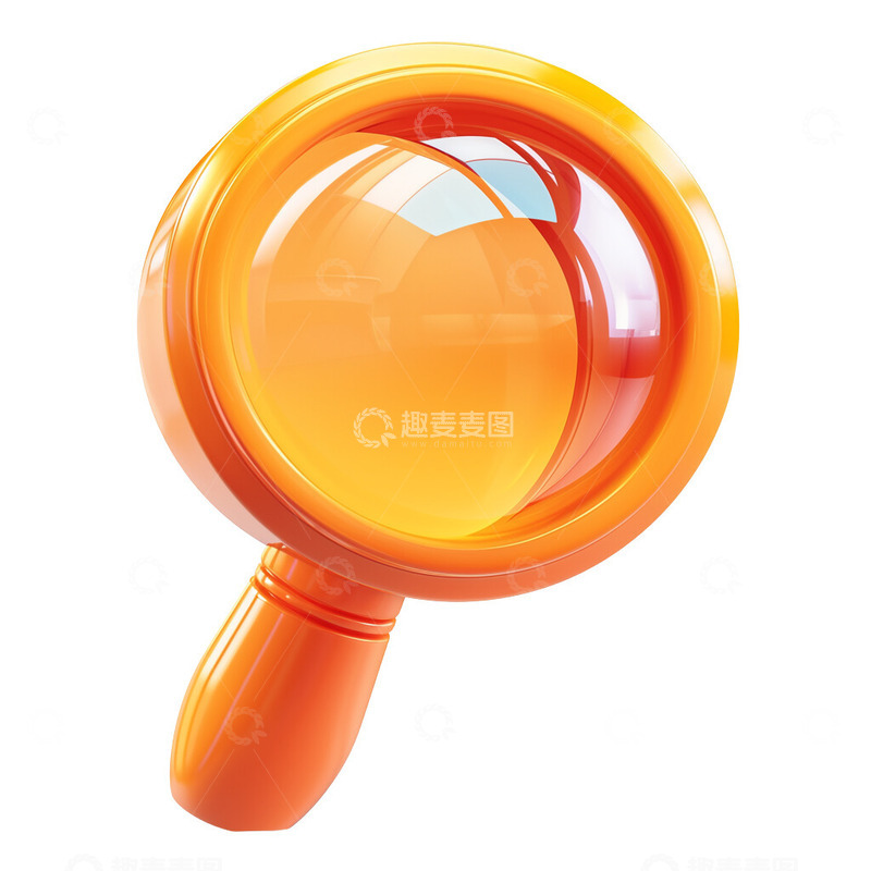 高清大图下载【趣麦麦图】放大镜研究搜索检索卡通立体图标