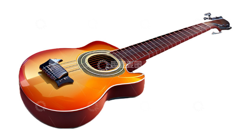 3D立体免扣素材吉他乐器