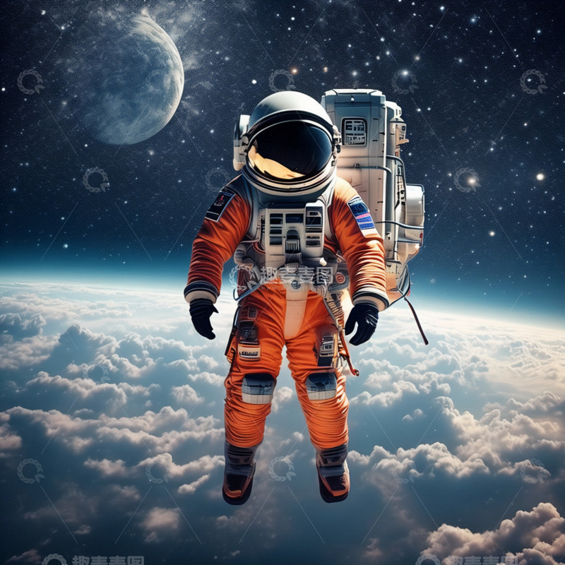 高清大图下载【趣麦麦图】宇宙宇航员摄影写实