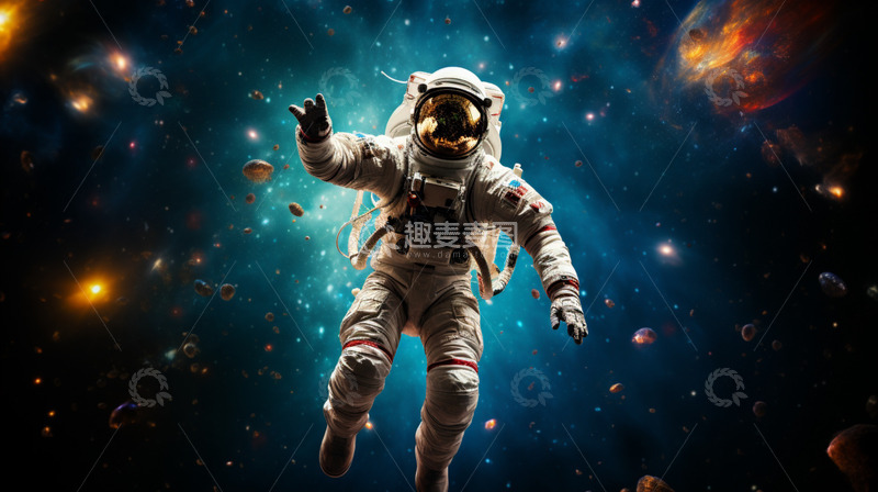 高清大图下载【趣麦麦图】宇航员星空梦幻星海
