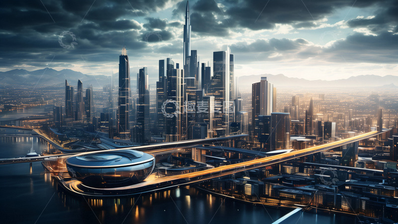 高清大图下载【趣麦麦图】未来城市科技机械写实