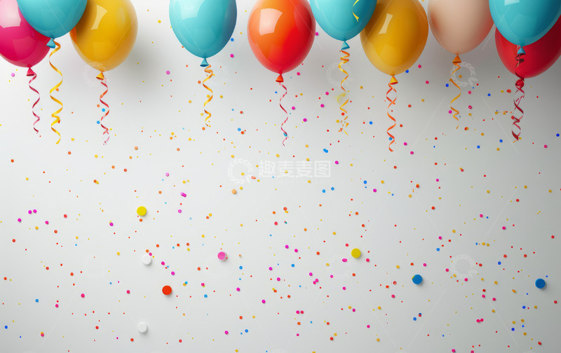 高清大图下载【趣麦麦图】气球节日生日装饰背景
