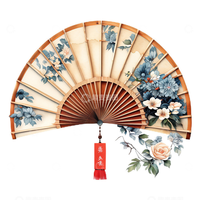 高清大图下载【趣麦麦图】扇子纸扇工笔水墨