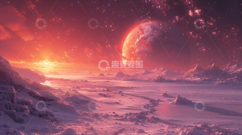 高清大图下载【趣麦麦图】科幻飞船空中飞行背景