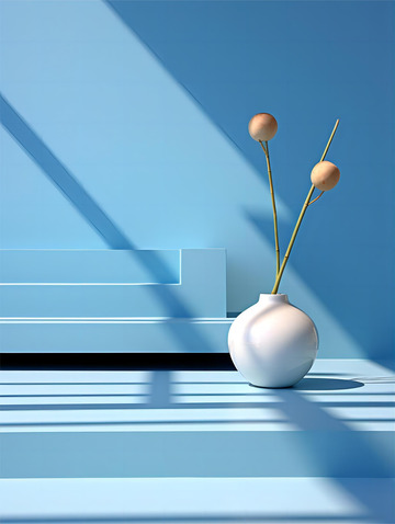 电商家居背景浅蓝色墙面背景