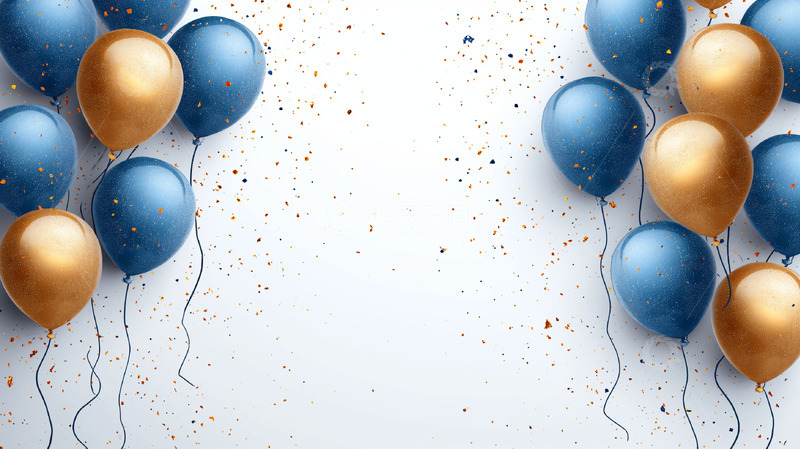 高清大图下载【趣麦麦图】气球生日礼物海报背景