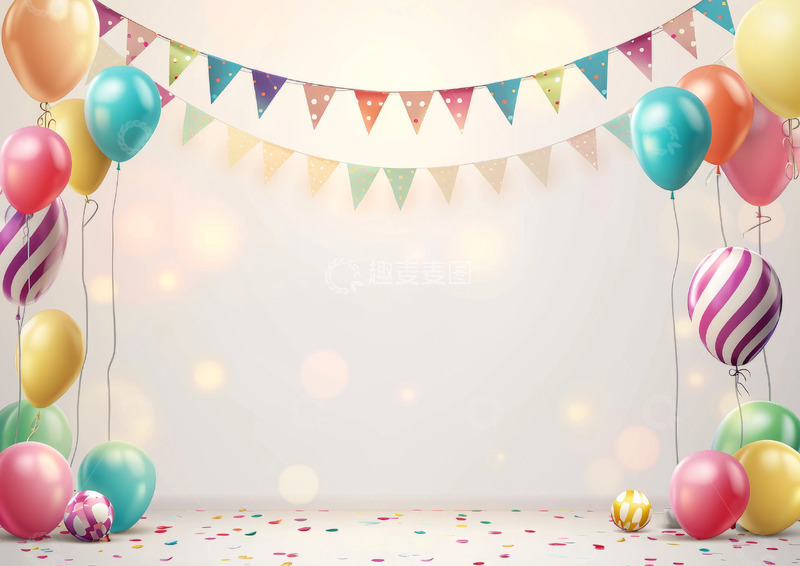 高清大图下载【趣麦麦图】卡通儿童生日派对海报