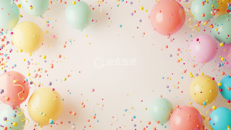 高清大图下载【趣麦麦图】生日快乐派对宴会海报