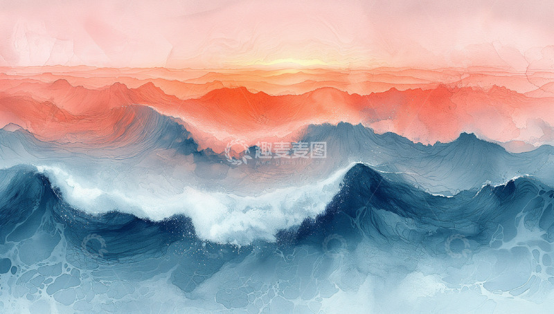 高清大图下载【趣麦麦图】小清新蓝色海水大海