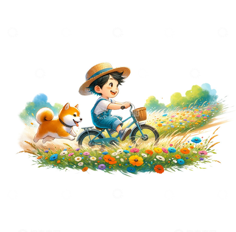 高清大图下载【趣麦麦图】郊游卡通风格插画素材