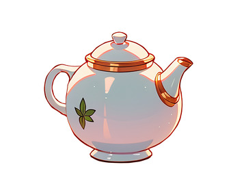 免扣插画茶壶