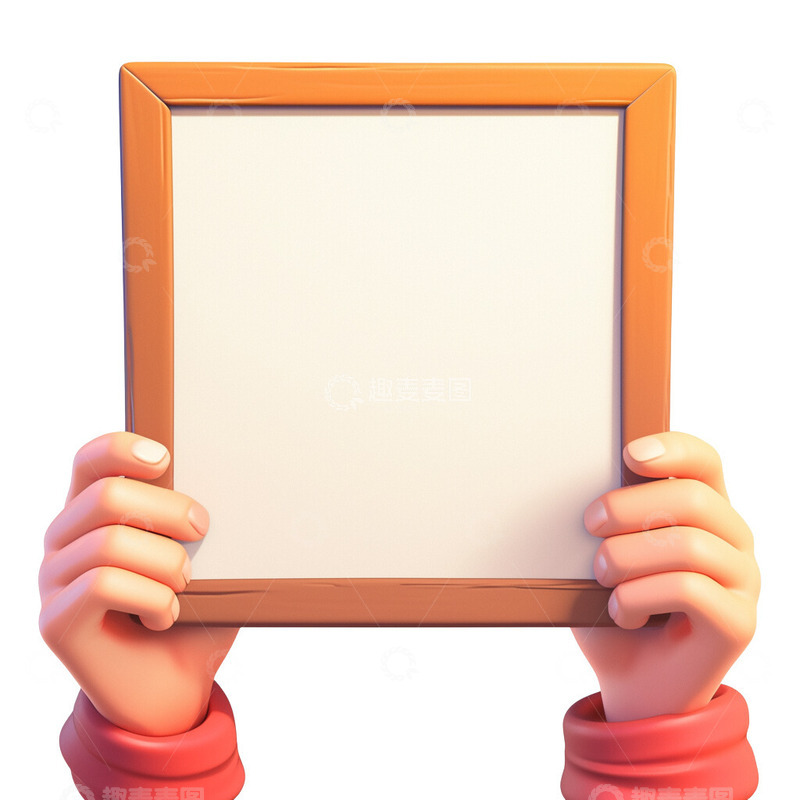 高清大图下载【趣麦麦图】双手拿着白色看板2