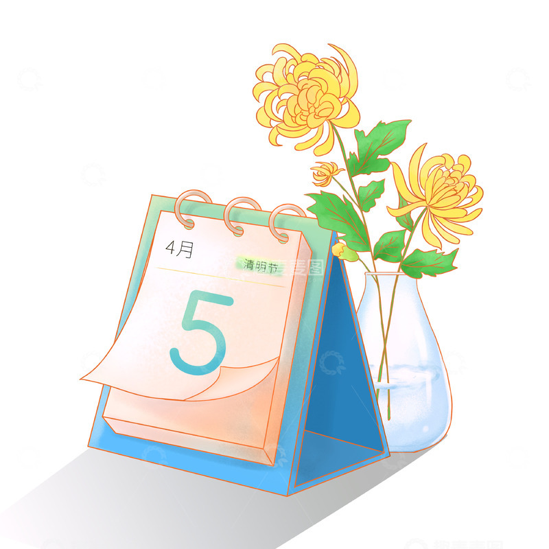 手绘清明日历