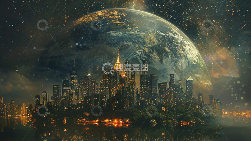 高清大图下载【趣麦麦图】地球一小时活动背景海报