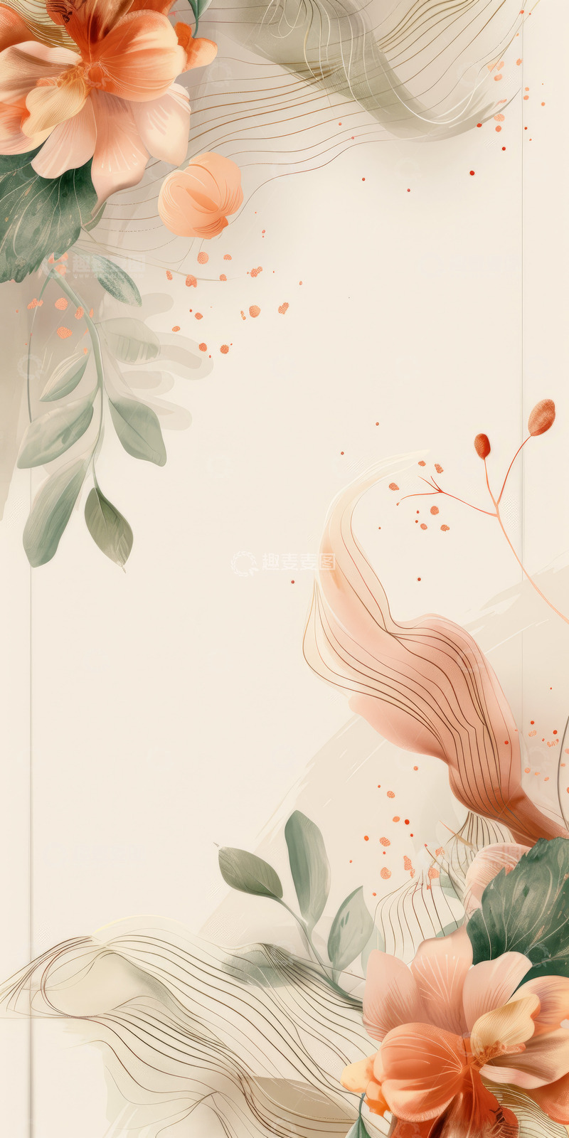 高清大图下载【趣麦麦图】花朵花卉婚礼邀请函背景