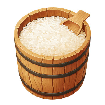 装满米的米桶饭桶