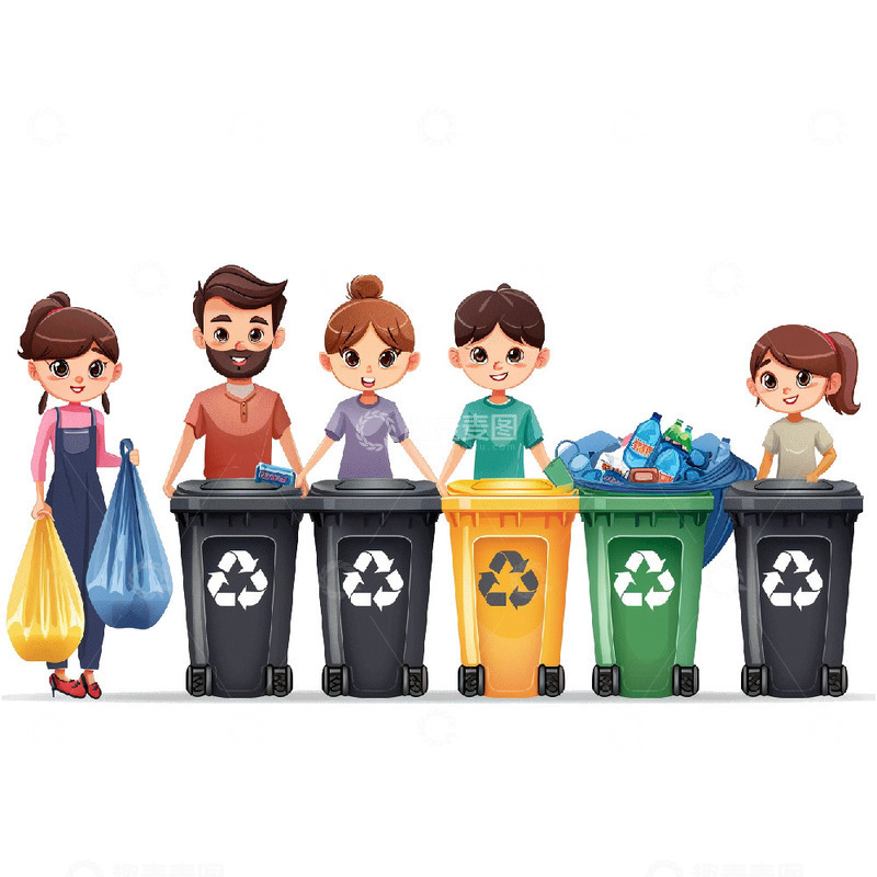 高清大图下载【趣麦麦图】垃圾分类场景