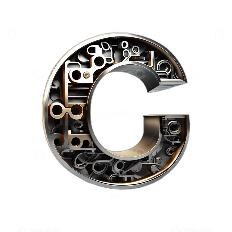 高清大图下载【趣麦麦图】立体3D金属雕刻光滑文字