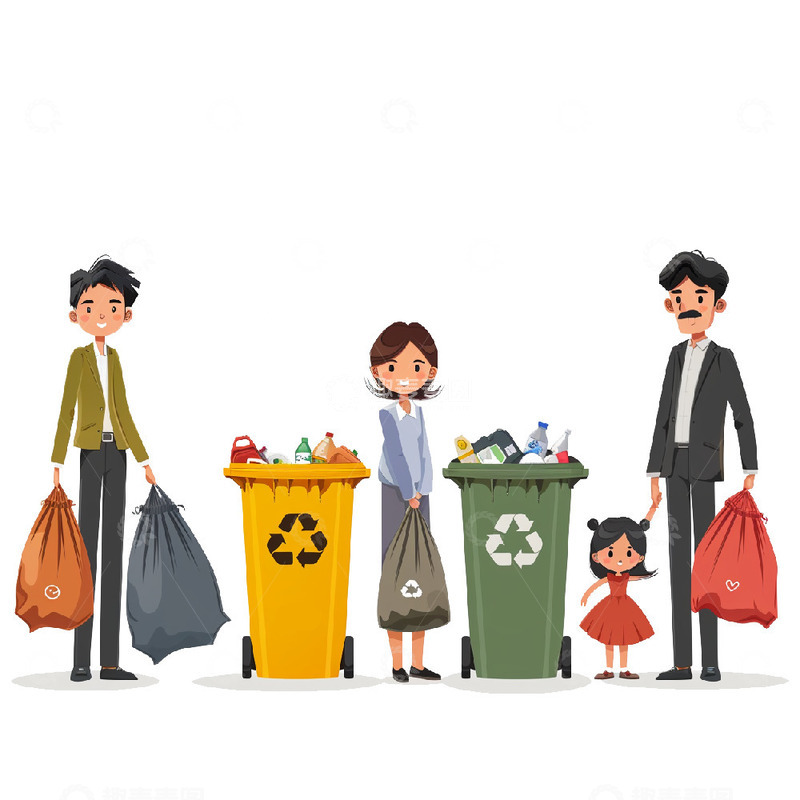 高清大图下载【趣麦麦图】卫生日垃圾分类场景