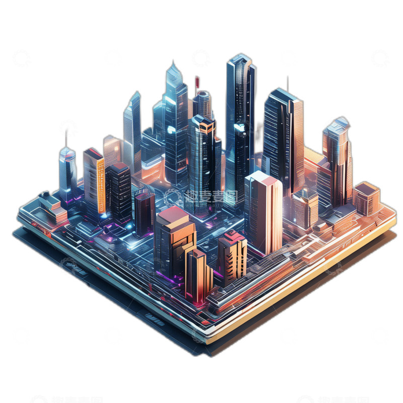 高清大图下载【趣麦麦图】科技城市3D立体未来