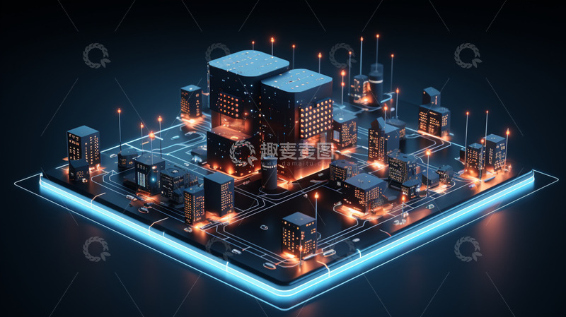 高清大图下载【趣麦麦图】科技未来城市光效