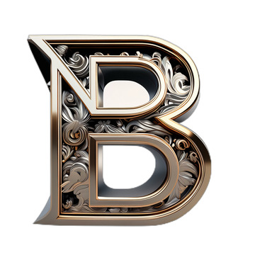立体金属雕刻光滑文字3D