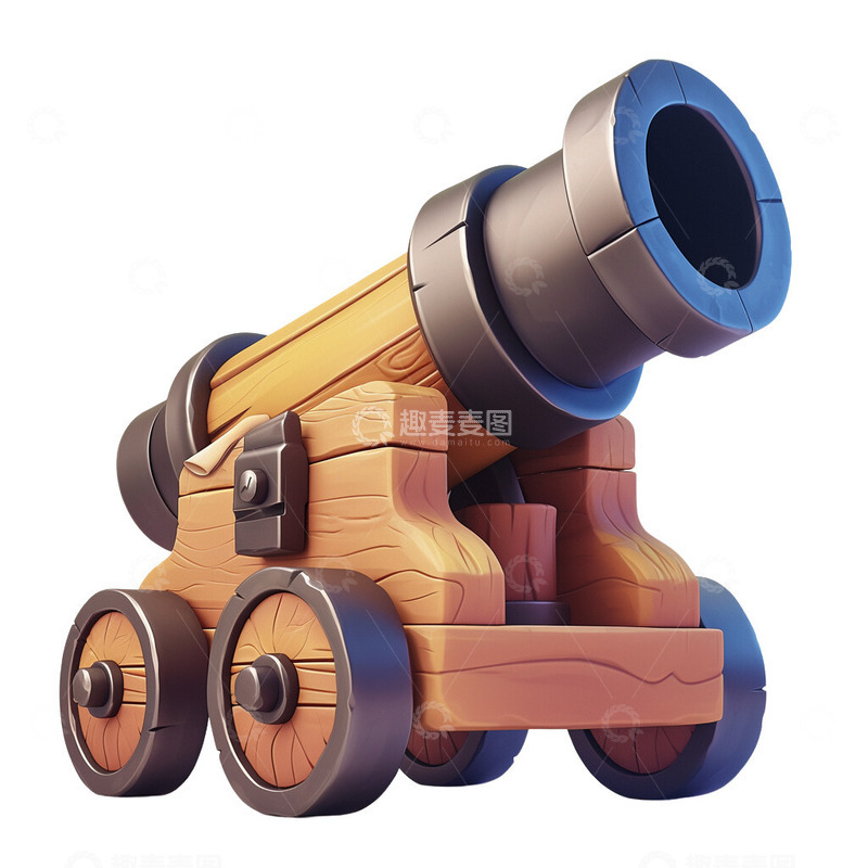 高清大图下载【趣麦麦图】工程大炮大炮3D卡通