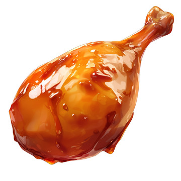 照烧鸡腿酱汁美味鸡腿插画2