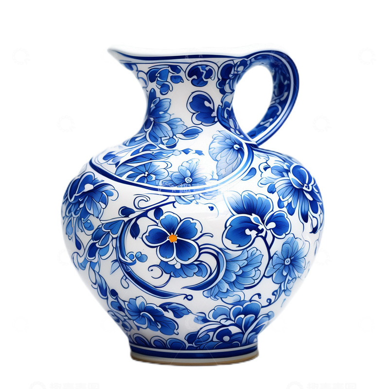 高清大图下载【趣麦麦图】立体中国风瓷瓶青花瓷古风3D