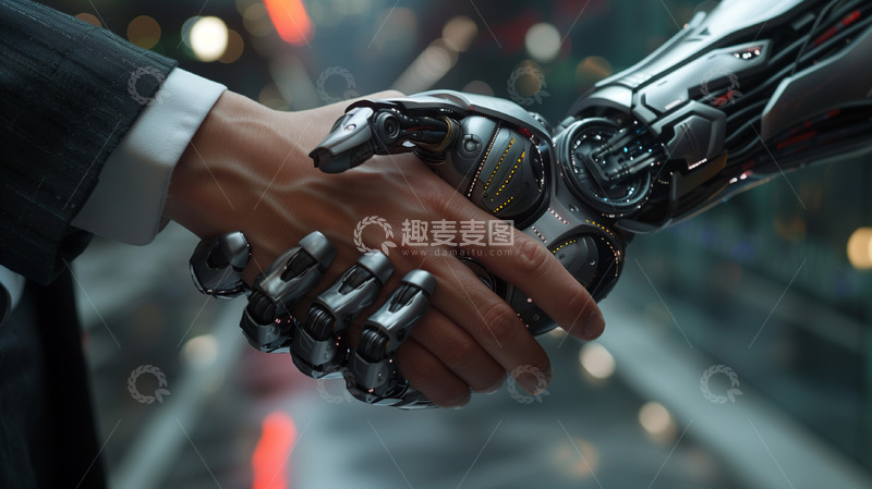 高清大图下载【趣麦麦图】人工智能交互机器人背景