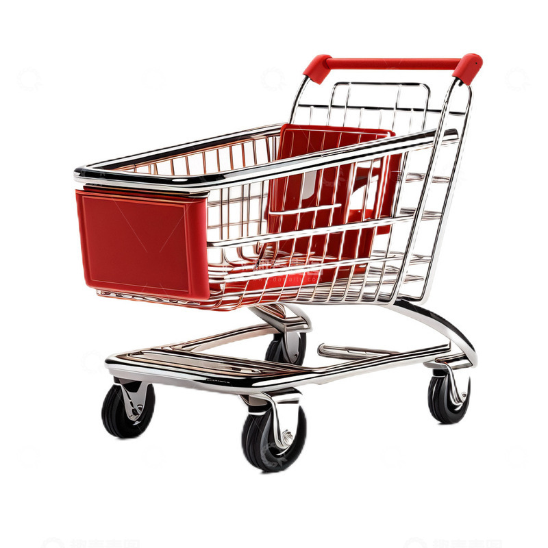 高清大图下载【趣麦麦图】超市购物车立体购物3D卡通