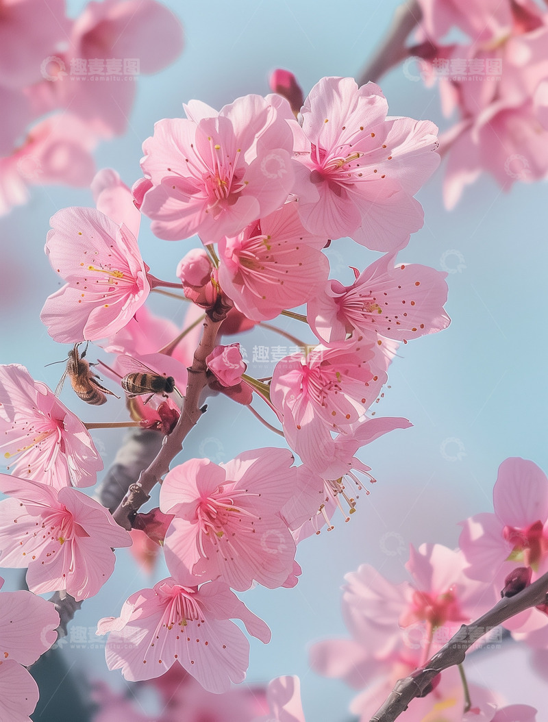 高清大图下载【趣麦麦图】春天樱花盛开背景