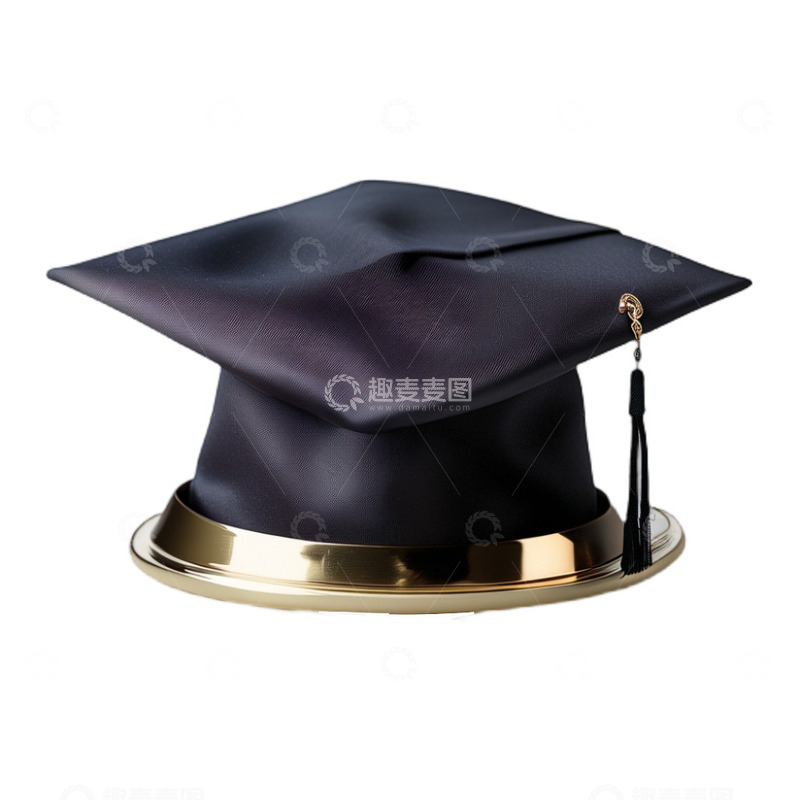 高清大图下载【趣麦麦图】3D立体博士帽学士帽黑色帽子