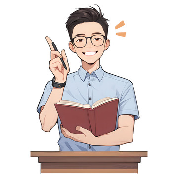 卡通男教师人物元素